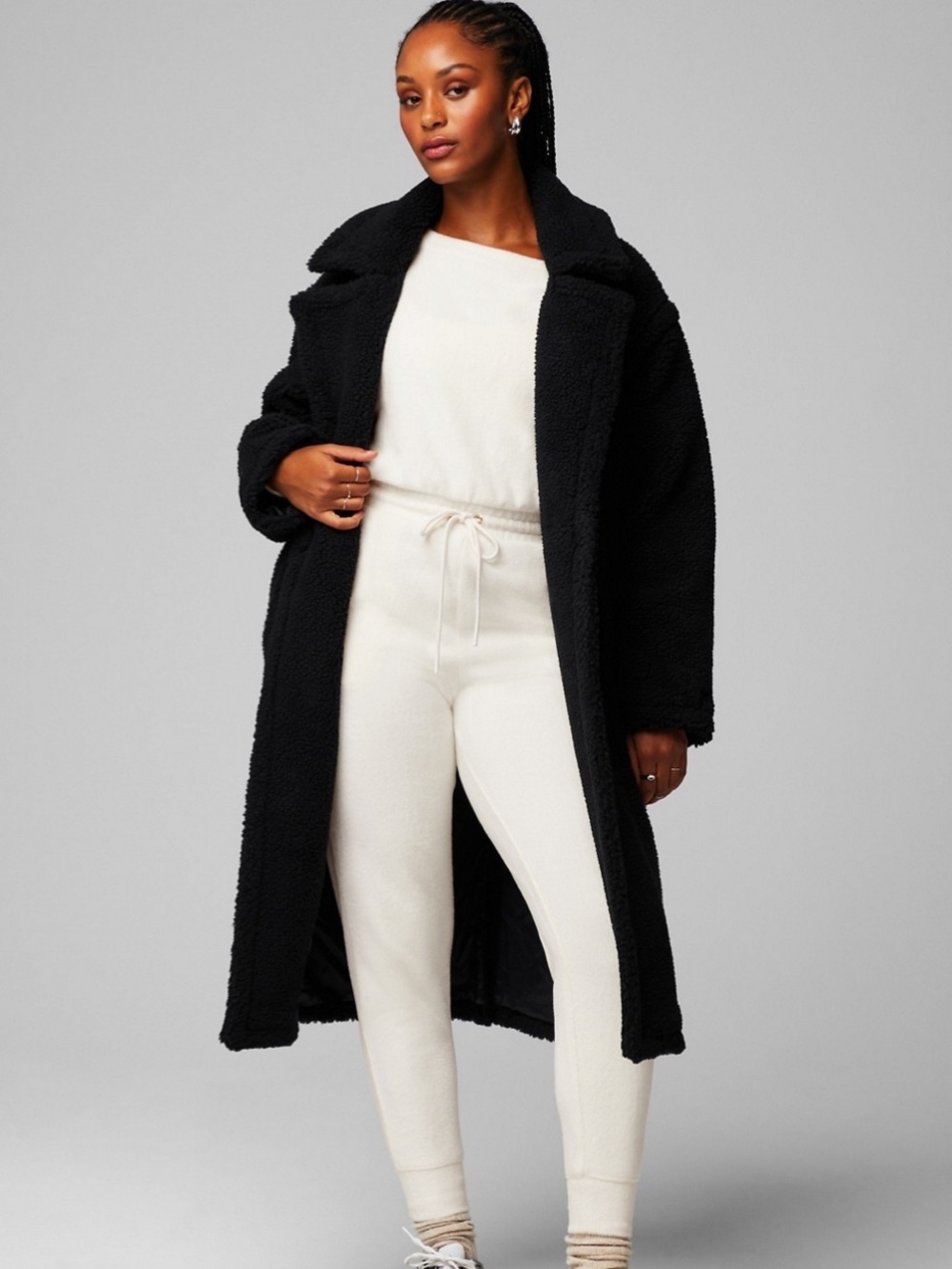 Fabletics Cozy Cord Off The Shoulder Jumpsuit in Bone - Picture 4 of 8